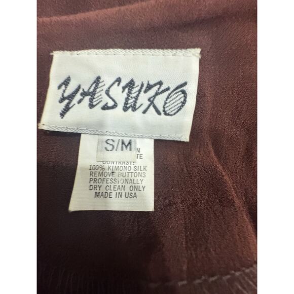 Vintage Yasuko Kimono Top Size S/M Blouse Tunic Brown - Picture 5 of 6